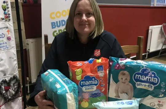 Picture of Alison Sykes from Goldthorpe with nappies