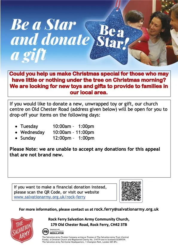 Toy Appeal Poster for Rock Ferry Corps