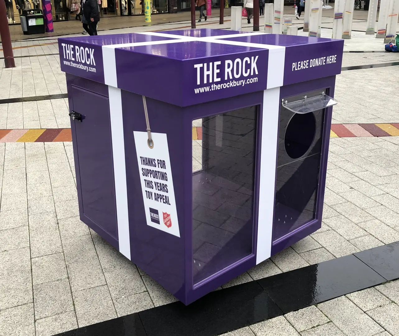 The donation station in The Rock shopping centre