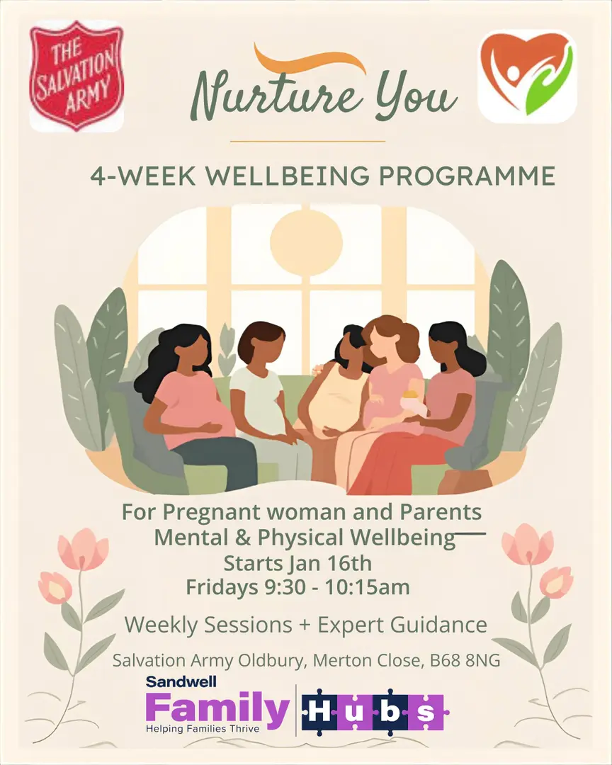 Poster detailing wellbeing support group