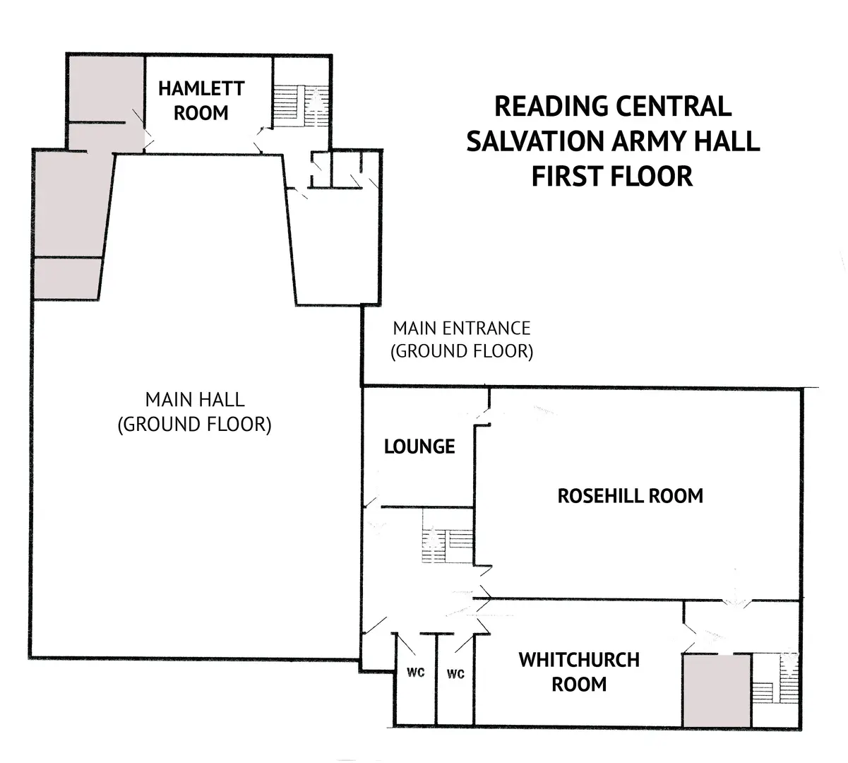 Reading Central SA Hall - First Floor Plan
