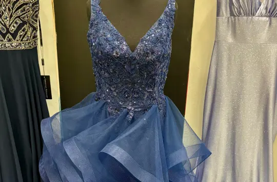 A blue prom dress 