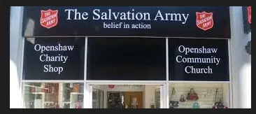 The front entrance to our church and charity shop