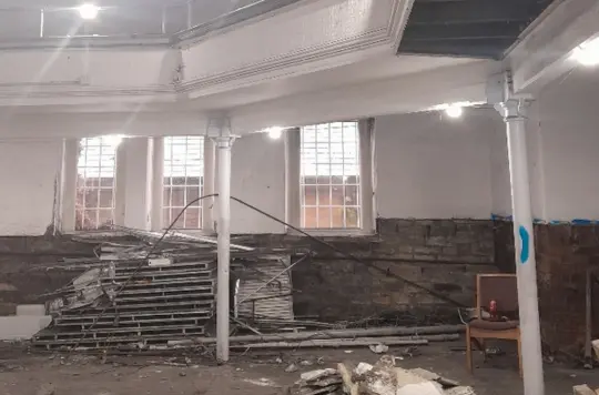 Interior shot of Shipley Salvation Army being renovated 