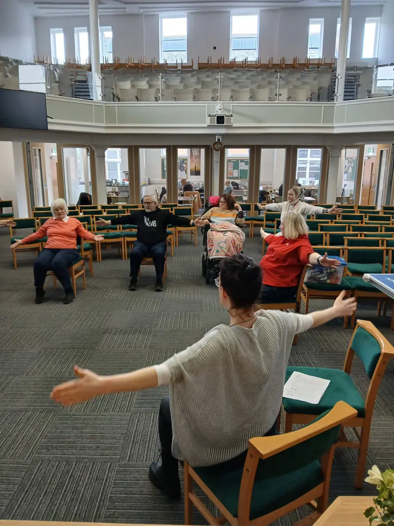 Chairobics with volunteer Sophie