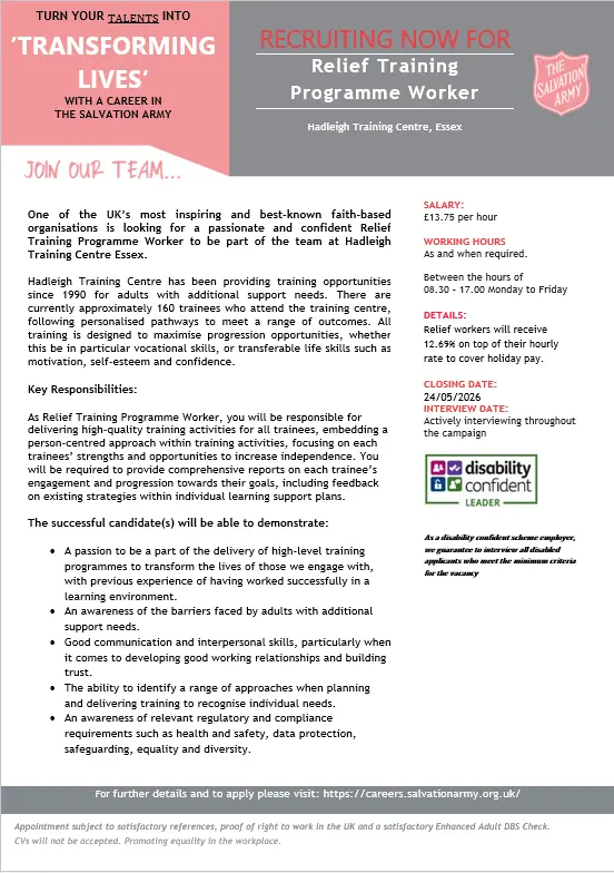 Relief Training Programme Worker