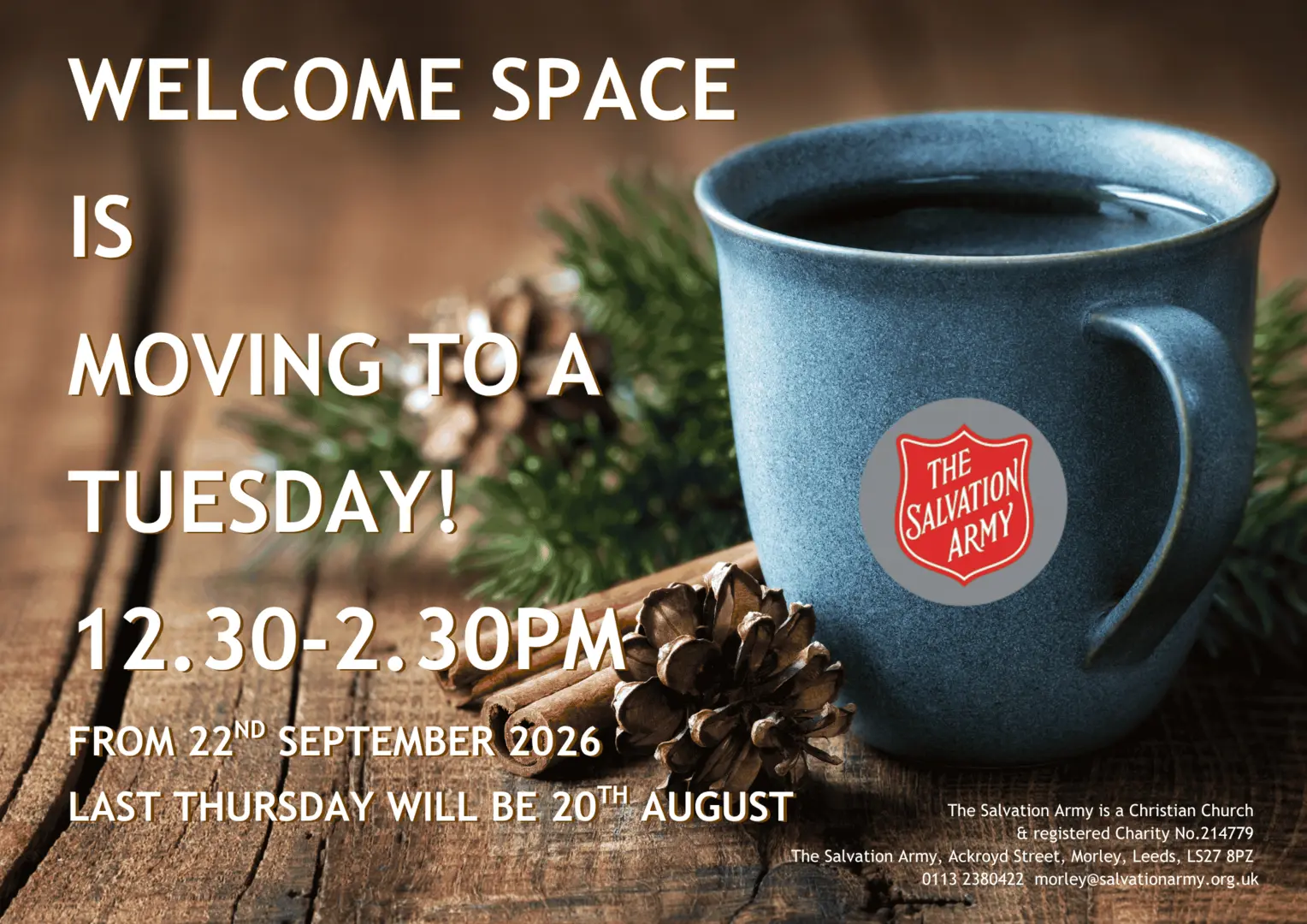 welcome space is moving to tuesdays 12.30-2.30pm 