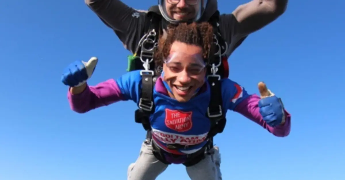 Students in Nottingham take the leap to transform lives in SA skydive