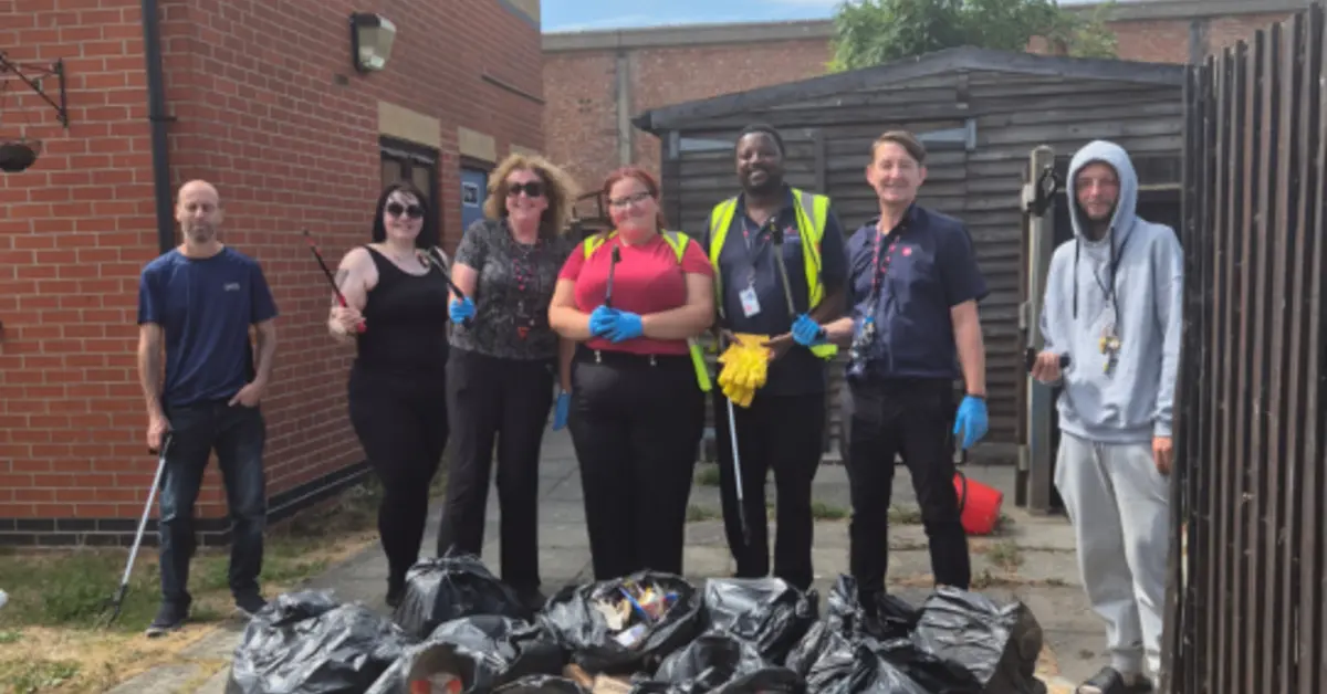 Witham Lodge residents and staff roll up their sleeves for community litter pick